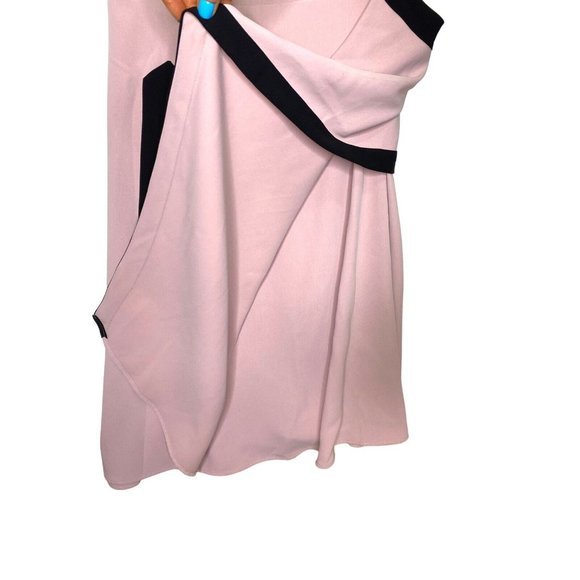 Misslook Pink Shift Dress size 10 Wrap Lined MIDI Business Retro‎ - Picture 4 of 10